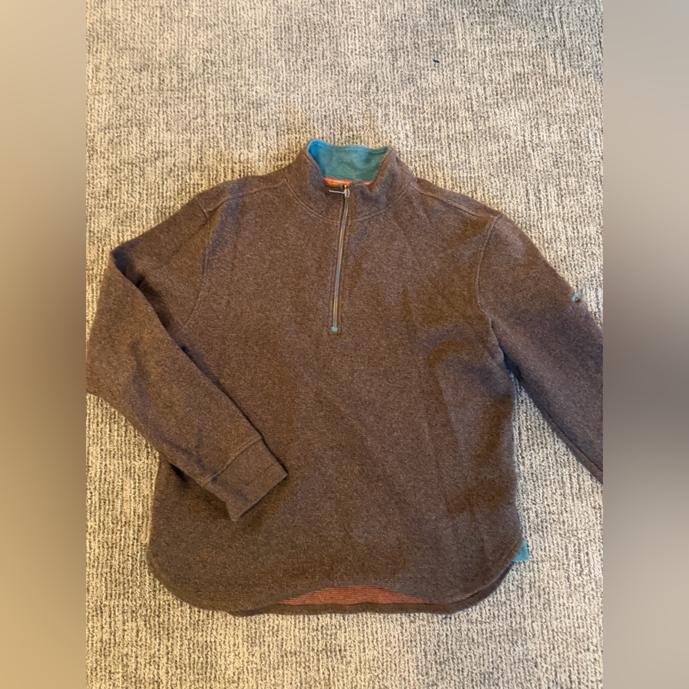Men's Brown and Teal Sweater